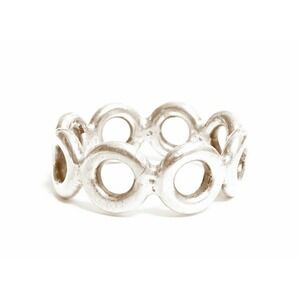 Beautiful 8mm Wide Solid Sterling Silver 925 Linked Circles Ring Band Sz9*F535